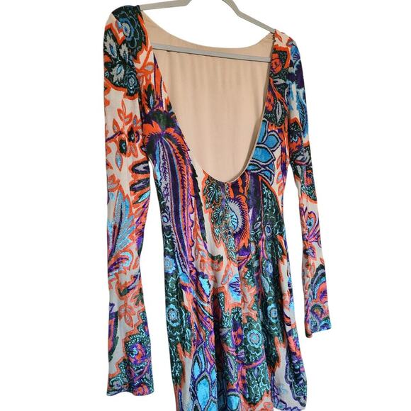 Milana Bartolotta Multicolor Floral Long Sleeve Mini Dress Size Small NWT - Picture 5 of 7